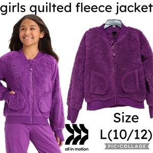 Target All In Motion Girls Quilted Fleece Jacket Size L(10/12)
